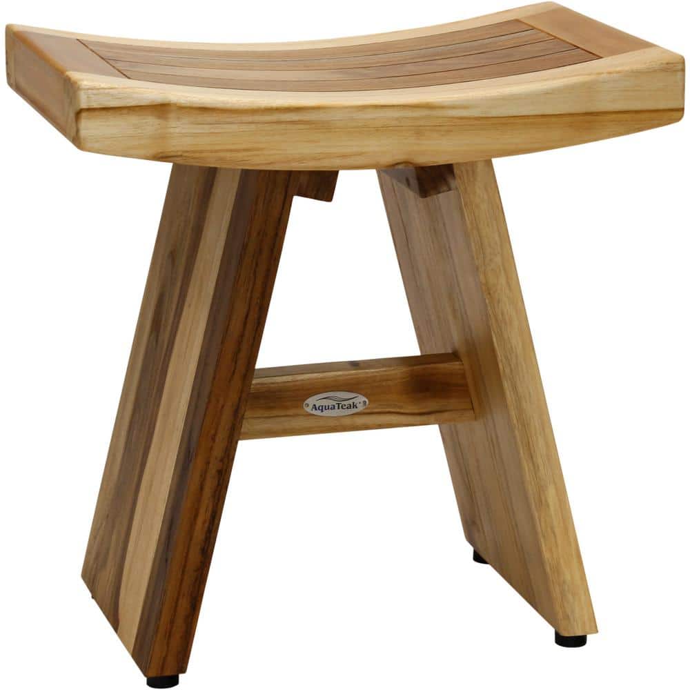 18 in. x 12 in. Asia Clear-Shield Freestanding Teak Shower Bench