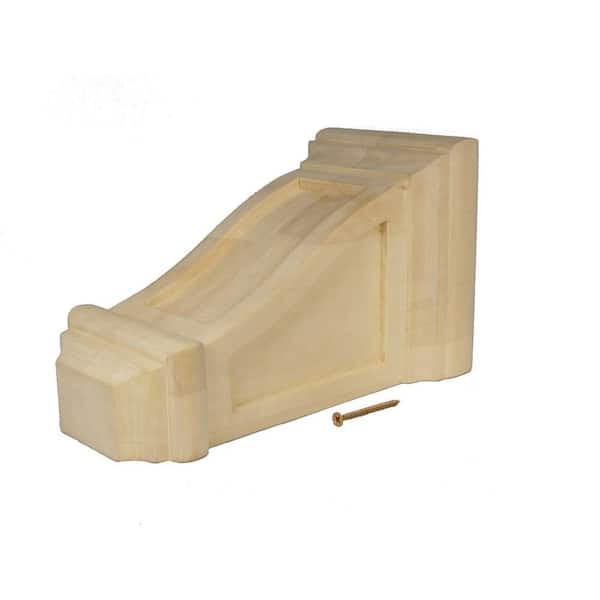 HOUSE OF FARA 9-1/2 in. x 5-3/4 in. x 4-3/4 in. Unfinished Wood Corbel