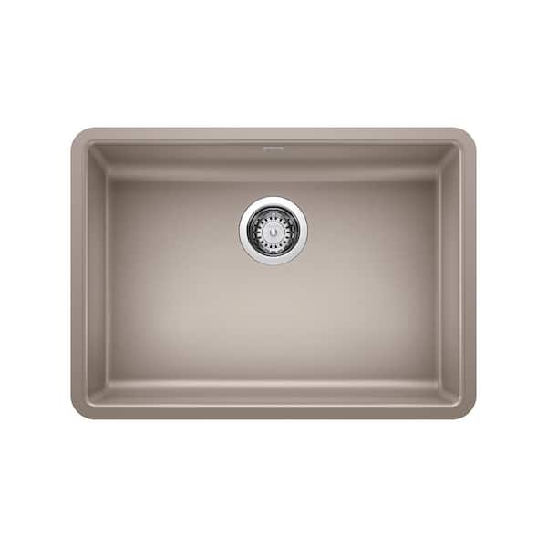 Blanco Precis 25 inch Single Bowl Silgranit ADA Undermount Kitchen Sink, Truffle