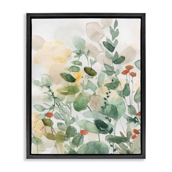 Opaque Layered Leaves by Carol Robinson Black Floater Frame Nature Graphic Art Print 31 in. x 25 in.