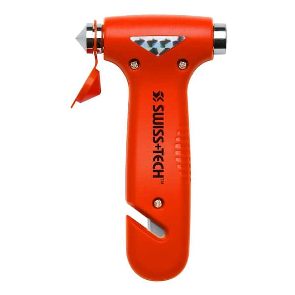 Swiss+Tech BodyGard Auto Emergency Hammer Escape Tool with Glass Breaker,  3-in-1, Orange in Color ST85109 - The Home Depot