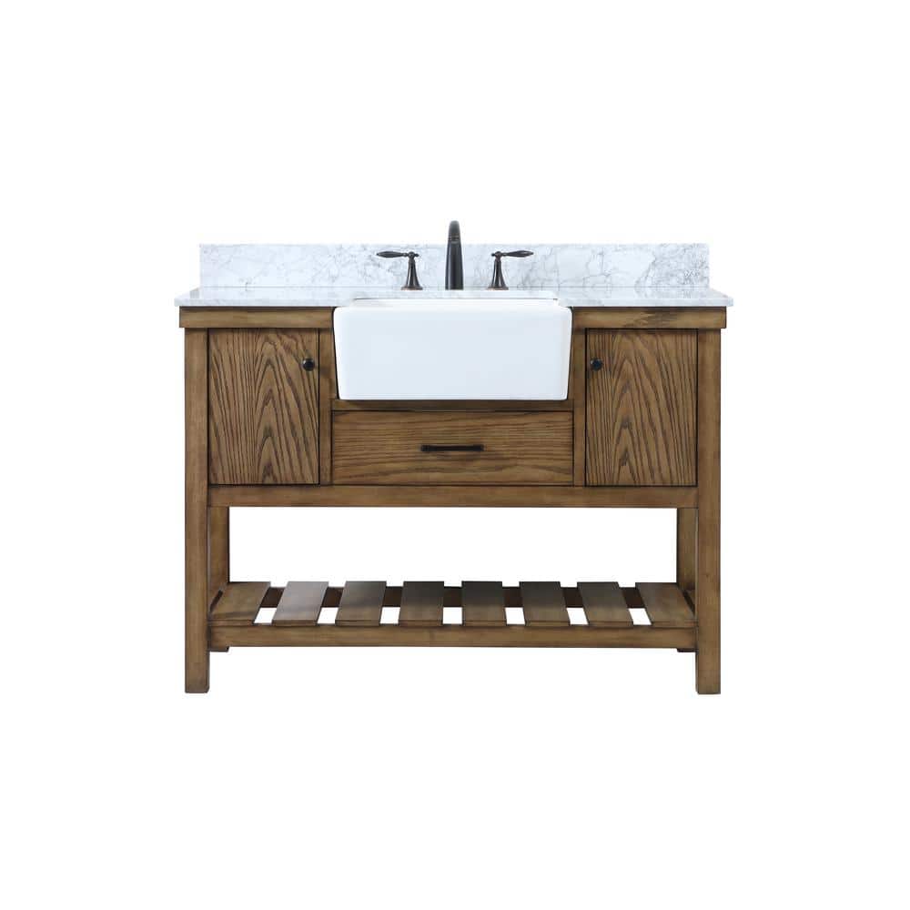 Timeless Home 48 in. W x 22 in. D x 34.13 in. H Bath Vanity in Driftwood wi