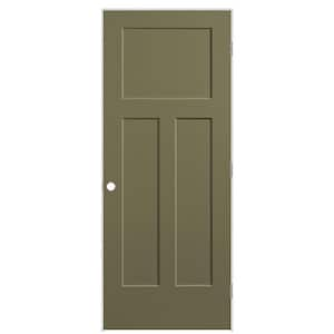 32 in. x 80 in. 3-Panel Winslow Left-Hand Solid Core Truly Olive Molded Composite Single Prehung Interior Door