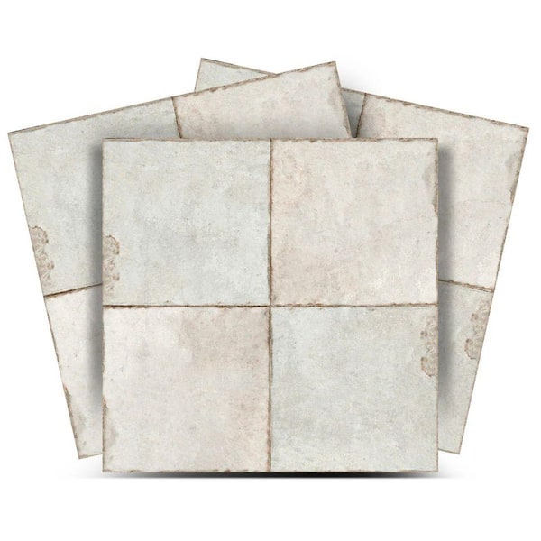 White Smoke R82 6 in. x 6 in. Vinyl Peel and Stick Tile (24 Tiles, 6 sq. ft. /pack)