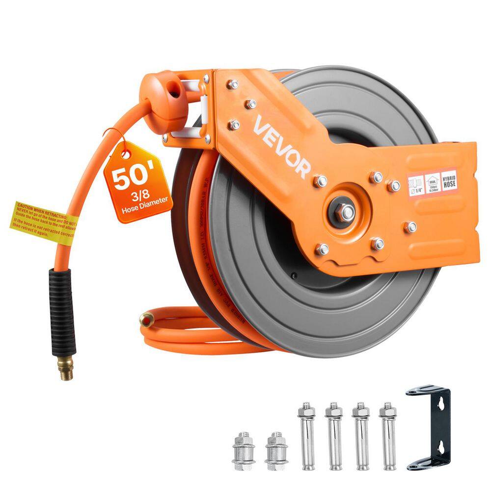 Retractable Air Hose Reel, 3/8 in. x 50 ft. Hybrid Air Hose Max 300PSI, Auto Rewind Air-Compressor Hoses Reel price history on PriceWatchPro