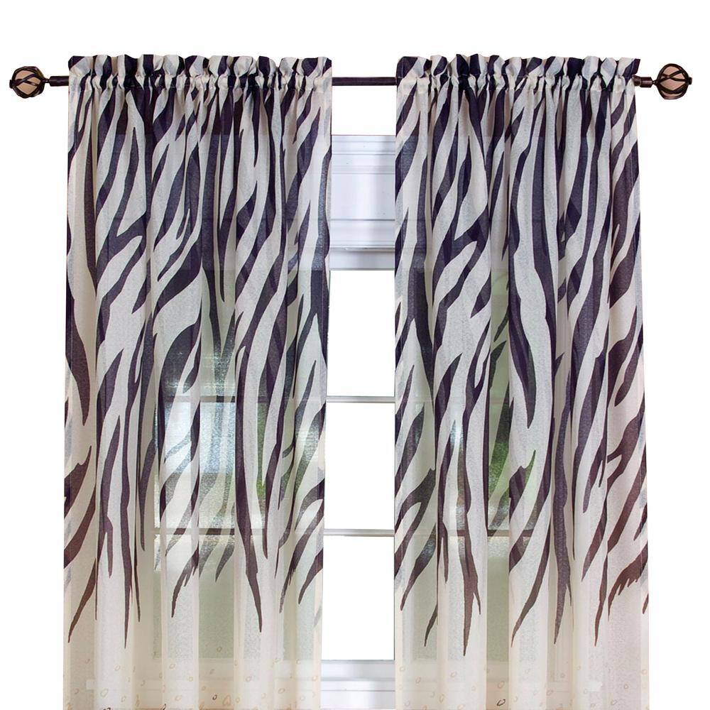 Kenya Black and White Animal Print Ground Length Drapes