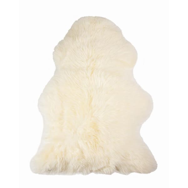 Milan Ivory 2 ft. x 3 ft. Shearling Single Sheepskin Area Rug