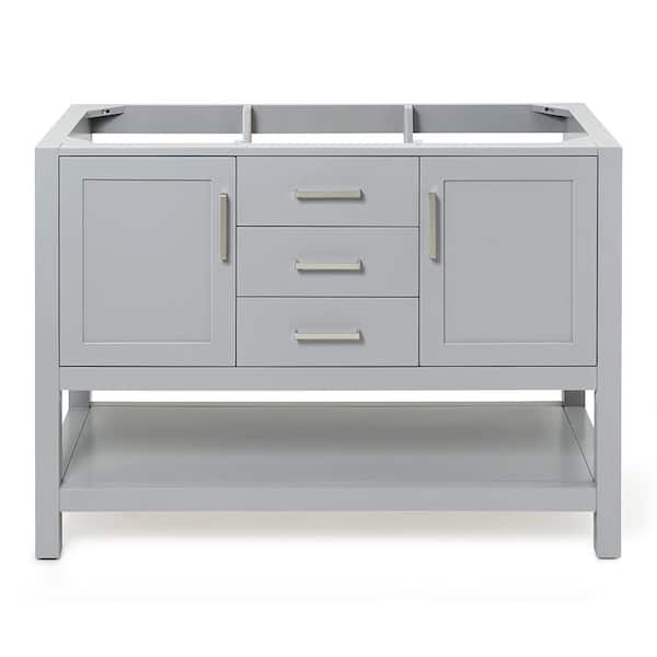 ARIEL Bayhill 48 in. W x 21.5 in. D x 34.5 in. H Freestanding Bath Vanity Cabinet Only in Grey