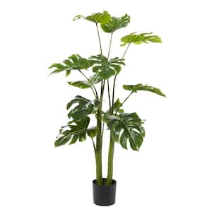 48 in. H Monstera Artificial Plant with Realistic Leaves and Black Plastic Pot