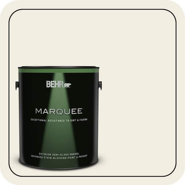 BEHR MARQUEE 1 gal. #12 Swiss Coffee Semi-Gloss Enamel Exterior Paint & Primer