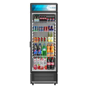 24 in. W 12 cu. ft. Commercial Upright Display Glass Door Beverage Refrigerator in Black