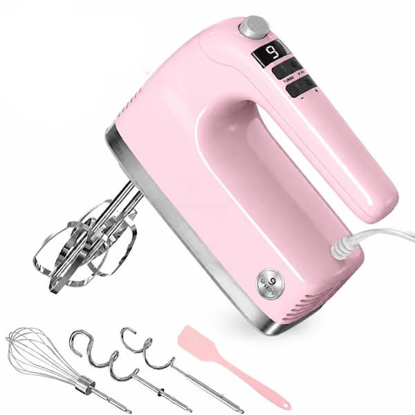 Handheld Electric Mixer with 9 Speeds, 500W DC Motor, Digital Display, 6 Accessories and Storage Bag