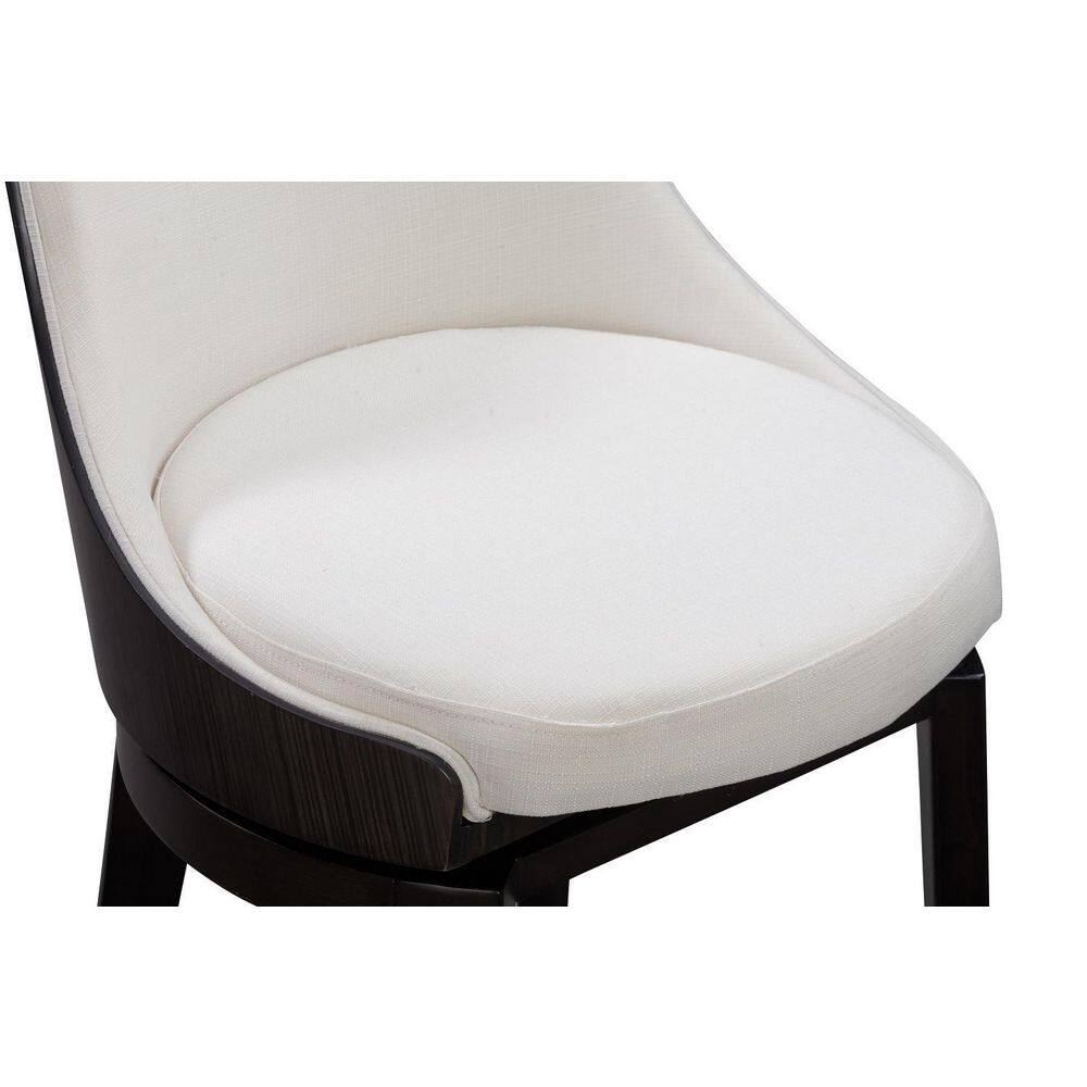 Orleans Matte Black Swivel Low Back Dining Chair Set with Zebrano Wood