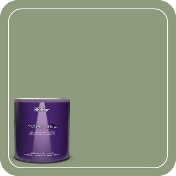 BEHR MARQUEE 1 qt. #ICC-76 Herbal Scent Eggshell Enamel Interior Paint & Primer