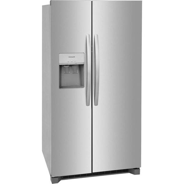 36 in. 25.6 cu. ft. Side by Side Refrigerator in Stainless Steel, Standard Depth