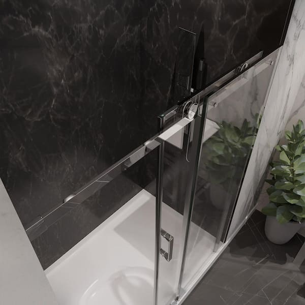 ANZZI SDHDXs 76 in. x 50-54 in. Frameless Sliding Shower Door in