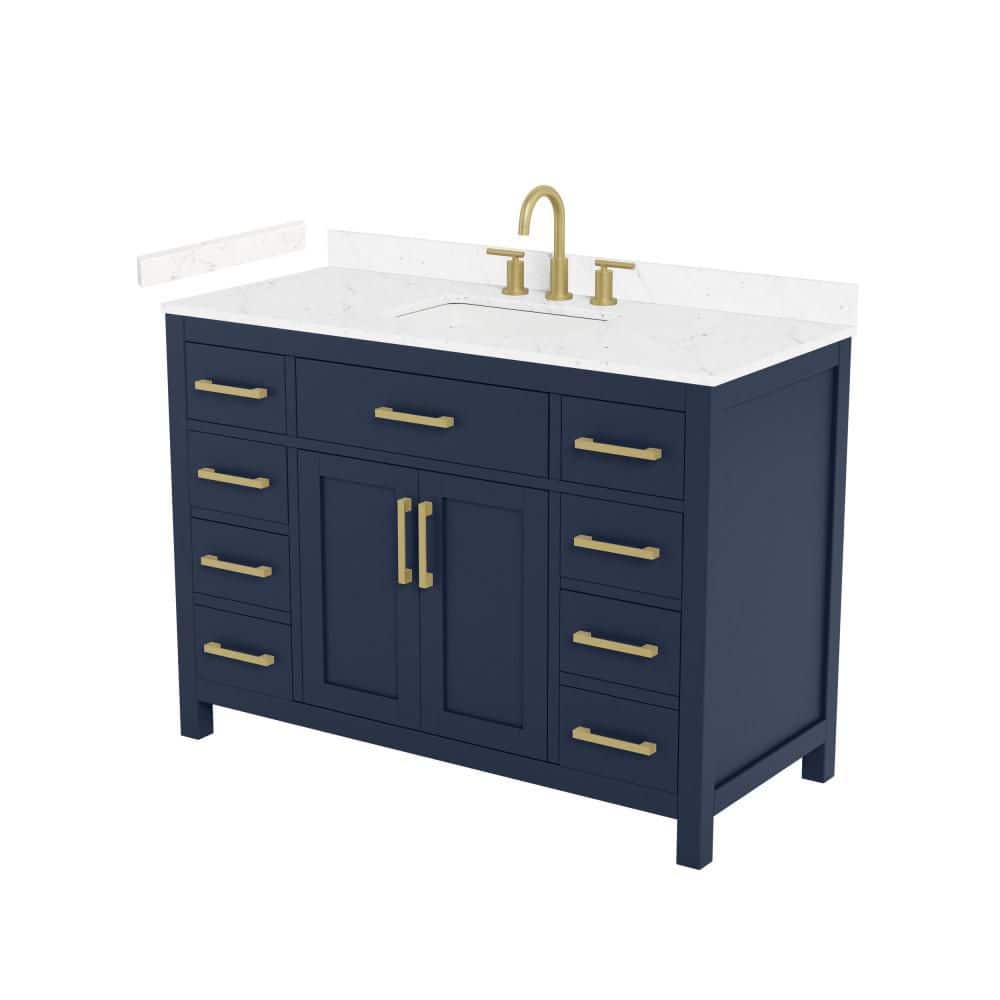 Beckett 48 in. Single Freestanding Dark Blue Bath Vanity with Top price history on PriceWatchPro