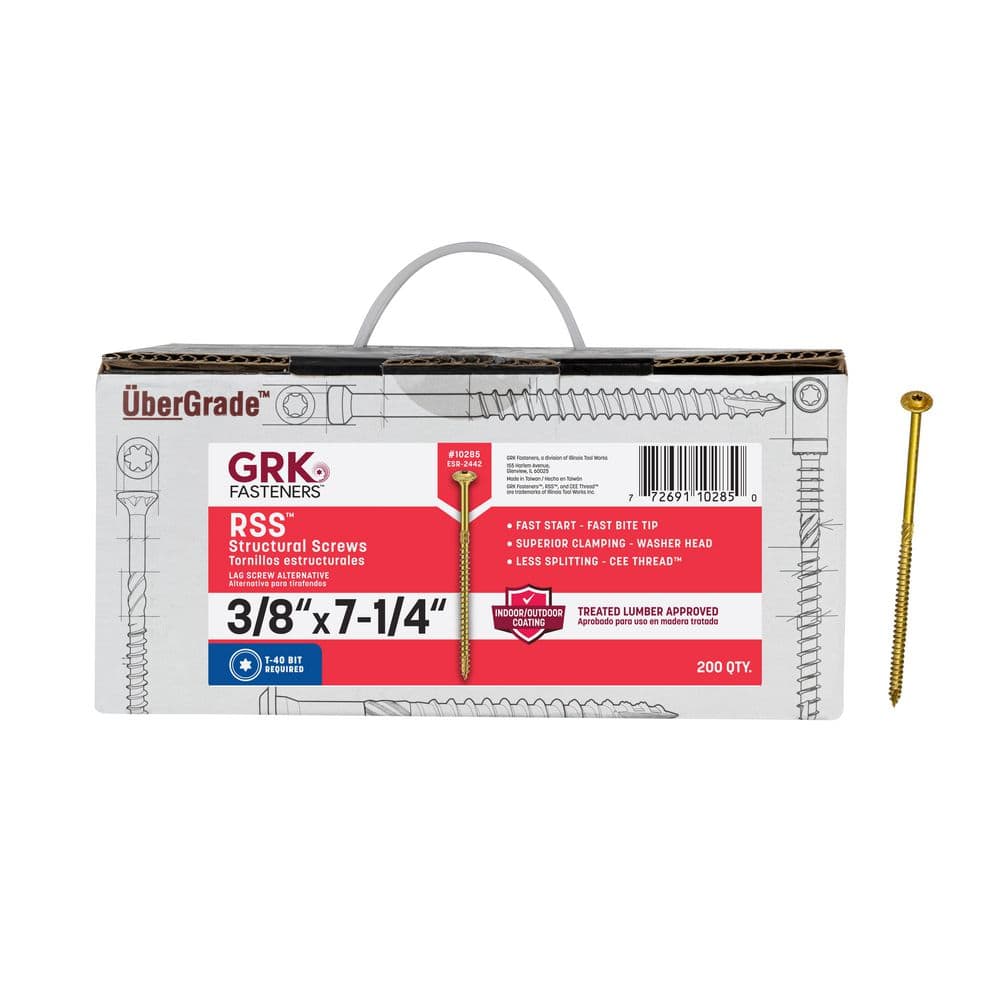 GRK Fasteners 3/8 in. x 7-1/4 in. Torx Star Drive Low Profile