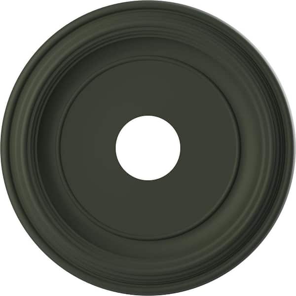 Ekena Millwork 16" O.D. x 3-1/2" I.D. x 1-3/8" P Traditional Thermoformed PVC Ceiling Medallion in UltraCover Satin Hunt Club Green