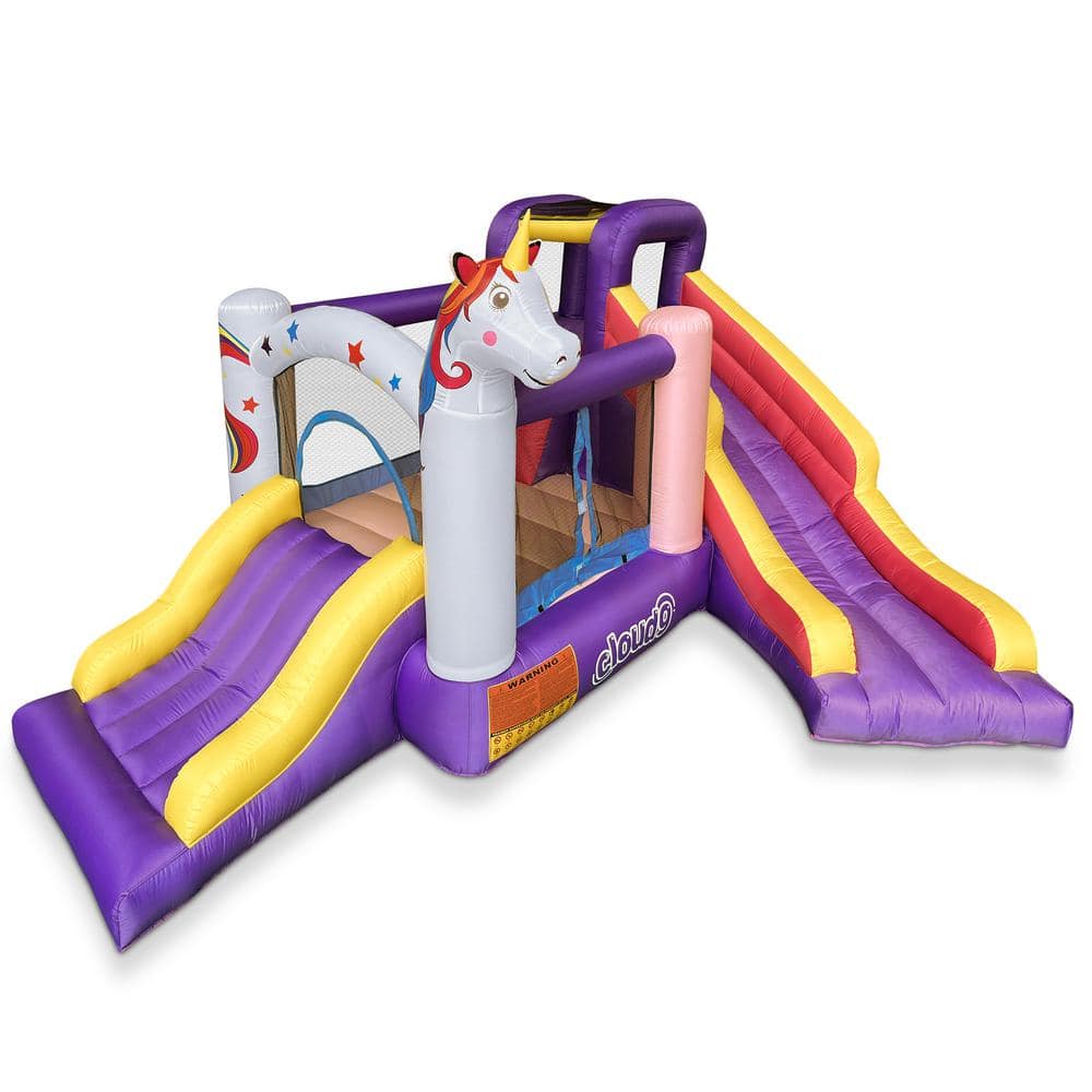 CLOUD9 Cloud 9 Inflatable Unicorn Bounce House with Blower, 2-Slides ...