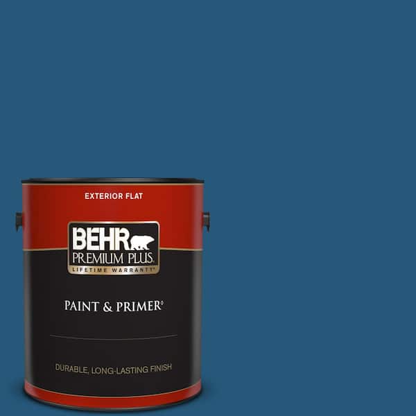 BEHR PREMIUM PLUS 1 gal. #S-H-560 Royal Breeze Flat Exterior Paint & Primer