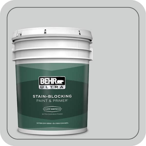 5 gal. #PPH-43 Gray Pearl Extra Durable Semi-Gloss Enamel Interior Paint & Primer