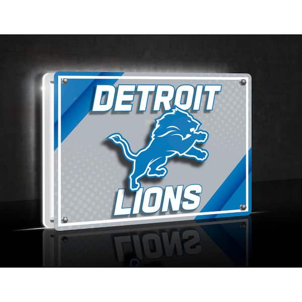 Evergreen Detroit Lions NFL Football Blue Rectangle Desklite LED Decor