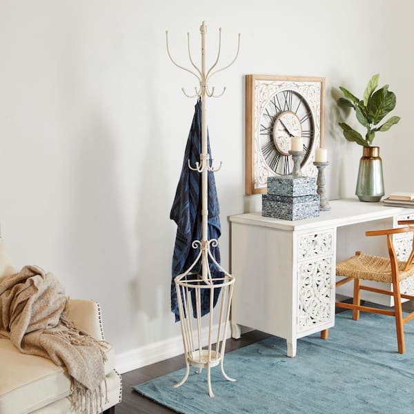 Litton Lane White Metal Coat Rack