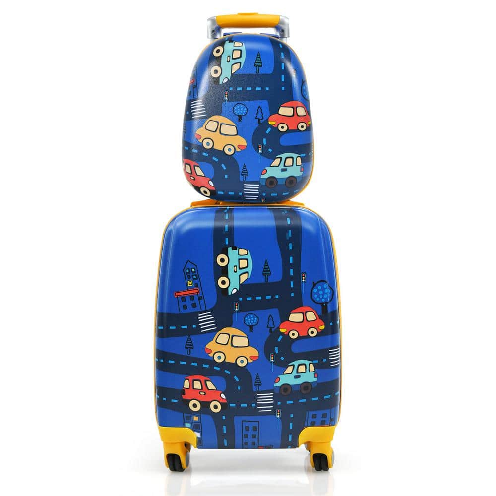 2 Pieces 18 Inch Ride-on Kids Luggage Set with Spinner Wheels and Bee  Pattern - Costway