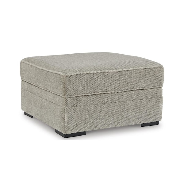 Signature DESIGN BY ASHLEY Calnita Gray Polyester Square Storage Oversized Ottoman