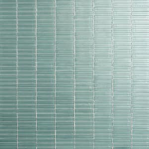 Tara Seafoam 11.61 in. x 11.73 in. Stacked Glass Mosaic Tile (0.95 Sq. Ft. / Sheet)