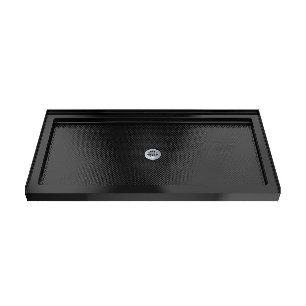 SlimLine 48 in. L x 36 in. W Alcove Rectangular Black Shower Pan Base with 2 in. Round Center Drain in Chrome price history on PriceWatchPro