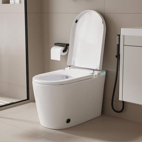 FUFU&GAGA Elongated Smart Bidet Toilet 1.28 GPF in White with 