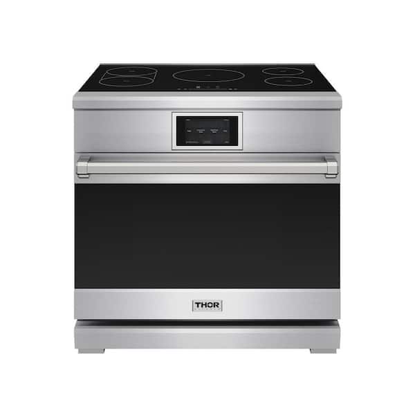 X Series 36 in. 5 Element Freestanding Induction Range in Stainless Steel with Convection, Self-Clean with Air Fry