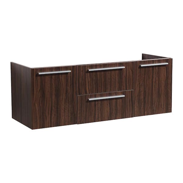Fresca Opulento 54 in. Double Bathroom Vanity Cabinet Only in Walnut