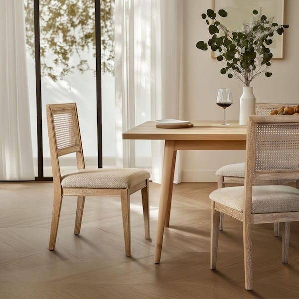 Kelly Light Brown 19 in. W x 21.75 in. D x 35in. H Armless Dining Chair (Set of 2)