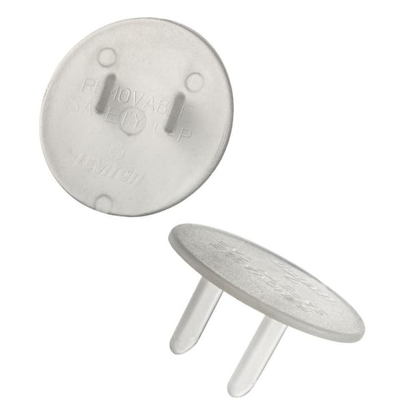 Leviton Outlet Protector Safety Caps, Clear (12-Pack)