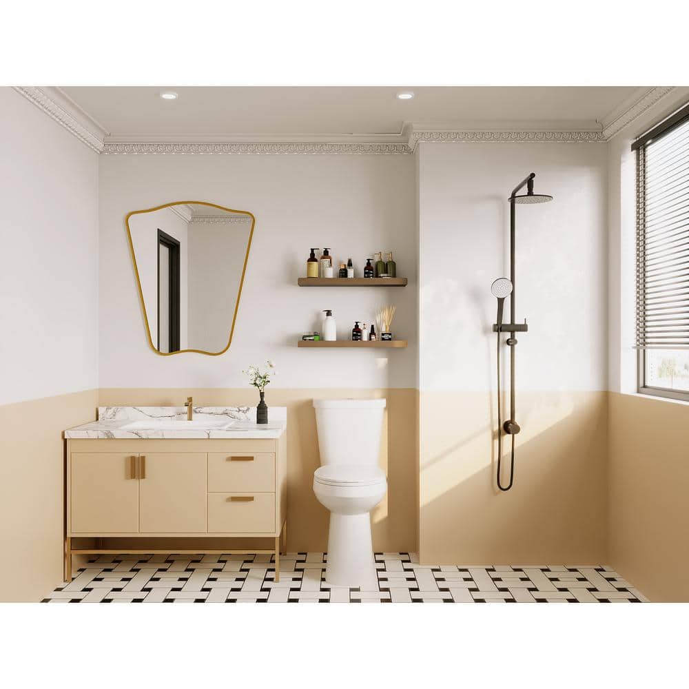 21'' White Ceramic Dual-Flush Elongated Two-Piece Toilet with Seat