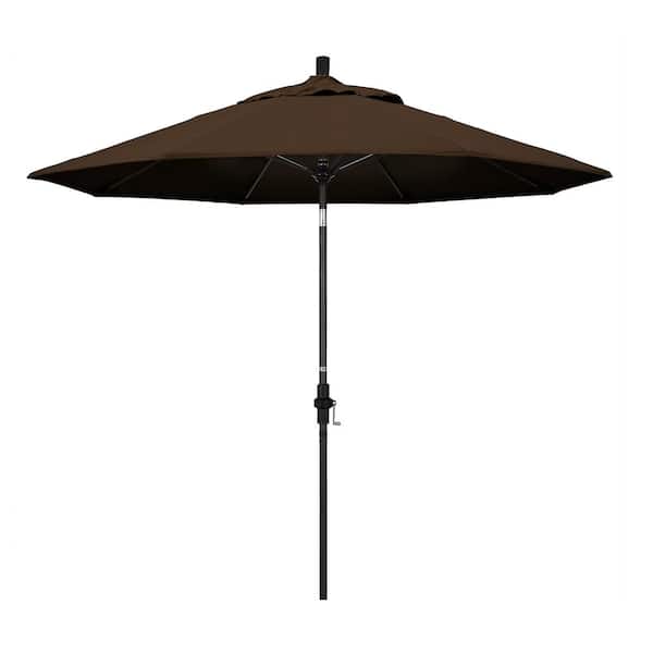 California Umbrella 9 ft. Fiberglass Collar Tilt Patio Umbrella in Mocha Pacifica
