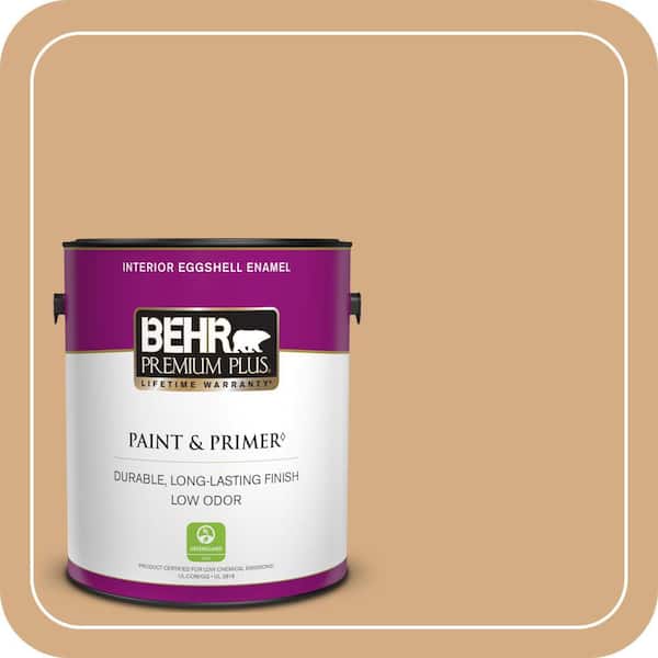 BEHR PREMIUM PLUS 1 gal. #BXC-67 Santa Fe Tan Eggshell Enamel Low Odor Interior Paint & Primer