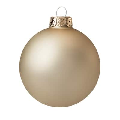 2.75 in. Gold Matte Glass Christmas Ornament (12-Pack)