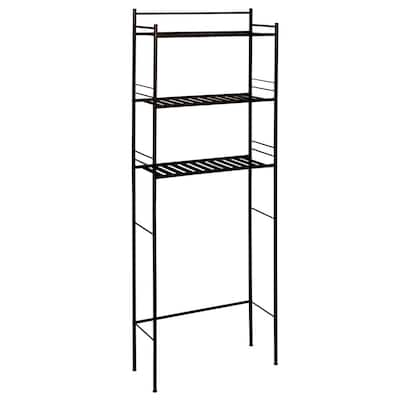 2-Tier Freestanding Matte Black Metal Over-the-Toilet Storage Rack wit –  MyGift