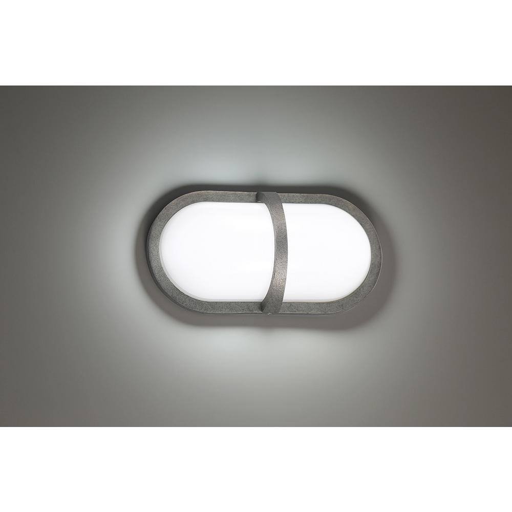 Textured Silver and White Glass LED Outdoor Wall Sconce