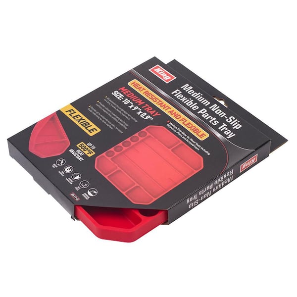 10 in. x 9 in. x 0.9 in. Medium Non-Slip Flexible Parts Tray