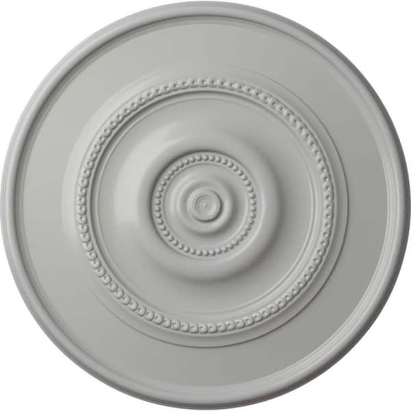 Ekena Millwork 24-3/8 in. x 1-1/8 in. Traditional Reece Urethane Ceiling Medallion (Fits Canopies upto 5-7/8 in.) Hand-Painted Frost