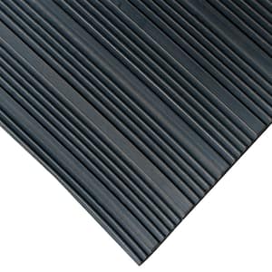 Corrugated Composite Rib 4 ft. x 6 ft. Black Rubber Flooring (24 sq. ft.)
