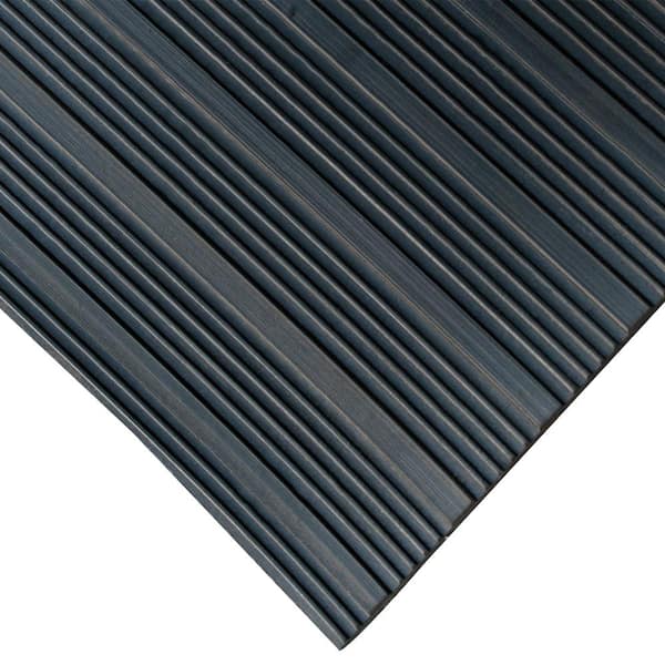 Rubber-Cal Corrugated Wide Rib 4 ft. x 8 ft. Black Rubber Flooring (32 sq.  ft.) 03_168_W_WR_08 - The Home Depot