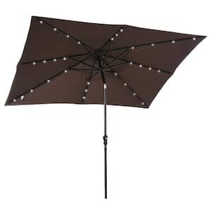 8.8 ft. Steel Market Tilt Patio Umbrella in Brown