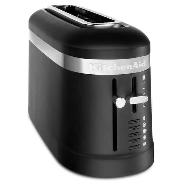 Aanpassingsvermogen Elektropositief Azijn KitchenAid 2-Slice Matte Black Long Slot Toaster with High-Lift Lever  KMT3115BM - The Home Depot