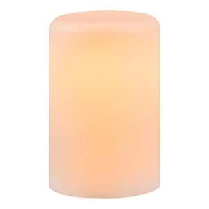 3 in. D x 4.5 in. H Fireglow Candle with 24 LED in White